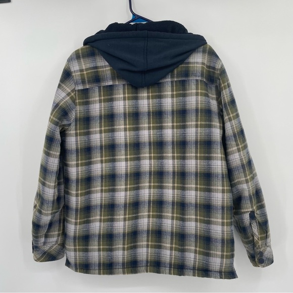 Boston Traders Coat  Quilter Flannel Hooded Zip up & button close 2 Pockets M - Picture 7 of 15